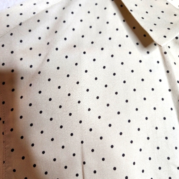 Uniqlo Rayon Printed Long Sleeve Blouse in Beige Size XS - Picture 3 of 6